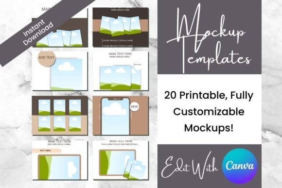 Download 20 Neutral Theme Digital Product Mockups - Product mockup Collection